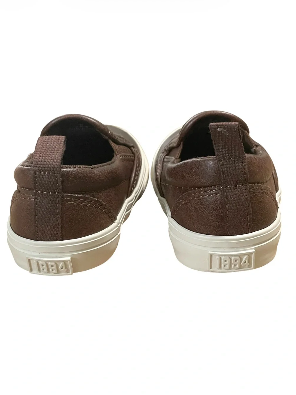 Old Navy Brown Slip-On Boys Sneakers with White Soles